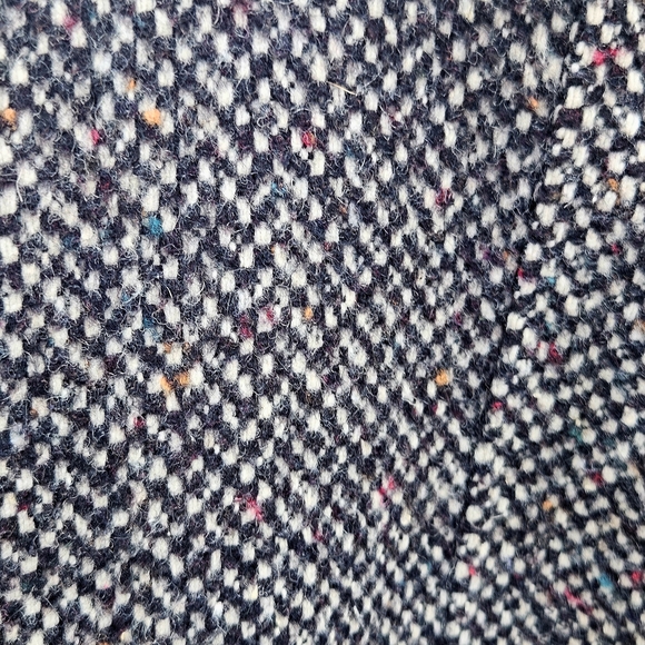 VINTAGE 1980s Cool Textured Tweed Tweed MIDI Coat/Jacket With Batwing Detail - Picture 12 of 13